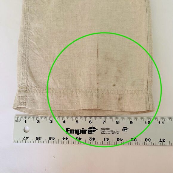 Old Navy Loose 100% Linen Pants Mens 38x30 Beige Straight Flat Front Beach Y2K - Picture 11 of 11